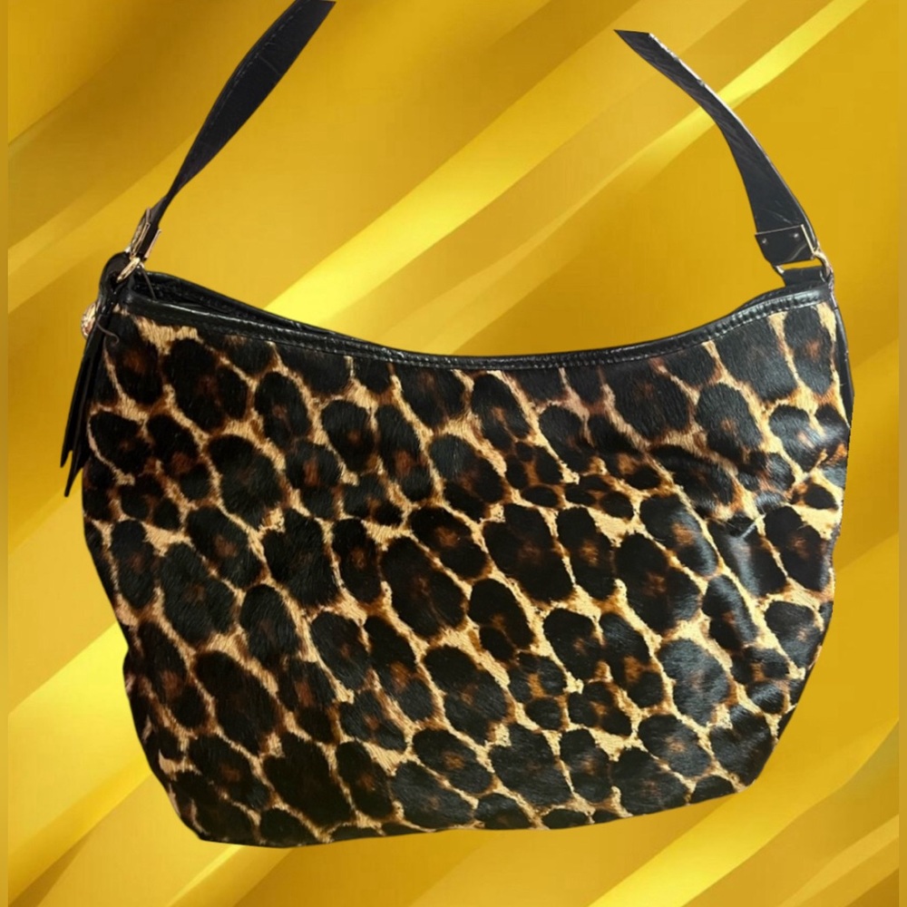 Antonio Melanie Leopard Print Calf Hair Purse